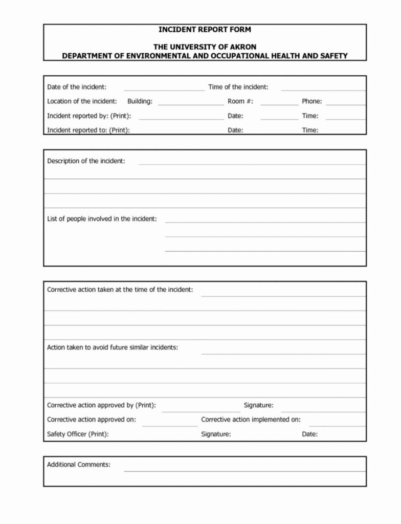 Health And Safety Incident Report Form Template Best Sample Template