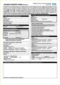 Hospital Incident Report Form Template SampleTemplatess