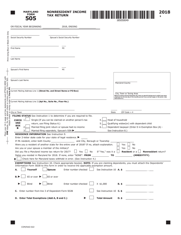 2022-form-1-annual-report-personal-property-tax-return-maryland