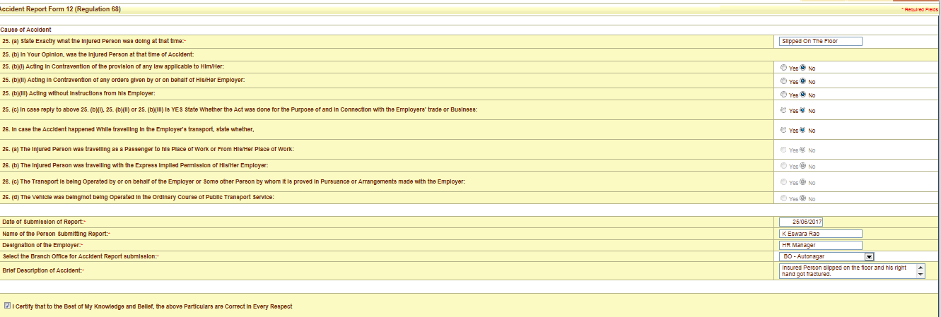 How To Fill ESIC Accident Report Form 12 Online Complete Guide