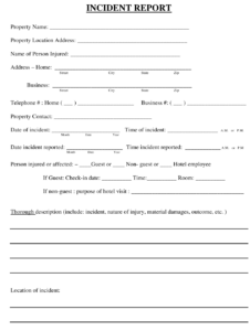 Incident Report Form Download Printable PDF Templateroller