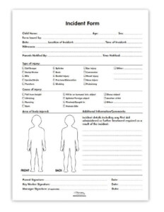 Incident Report Form Medical And Incident Pads Daycare Forms