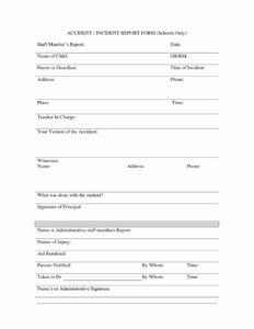 Incident Report Form Medical Pdf School Word Template For Intended For