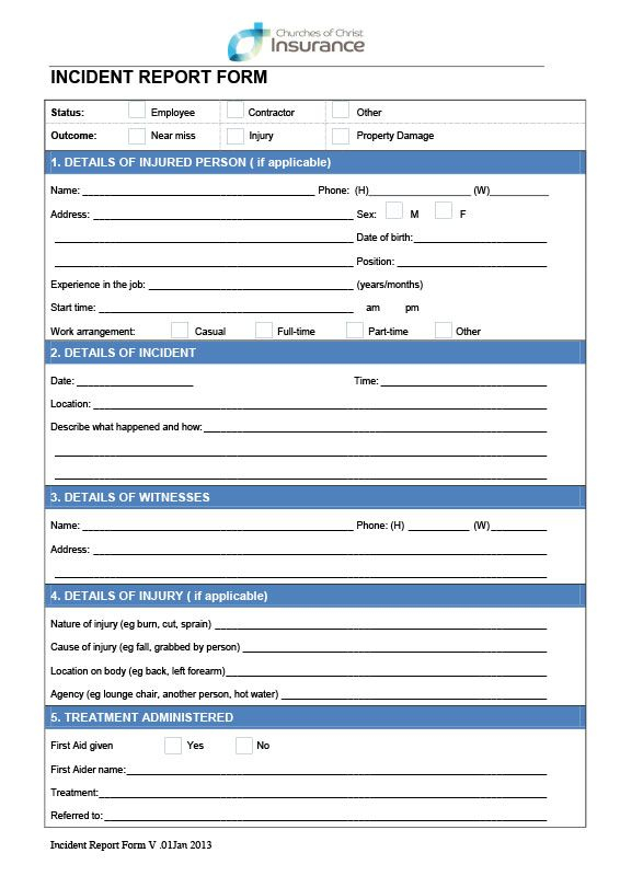 Incident Report Form Template Qld 3 PROFESSIONAL TEMPLATES 