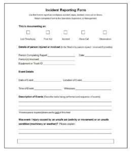 Incident Report Template Qld TEMPLATES EXAMPLE