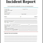 Incident Report Templates 4 Free Word PDF Formats Incident