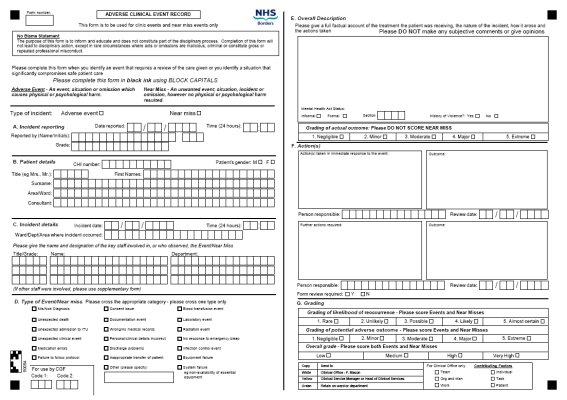 Incident Reports A Freedom Of Information Request To Borders NHS 