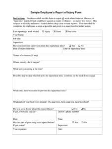 Injury Form Fill Online Printable Fillable Blank PdfFiller