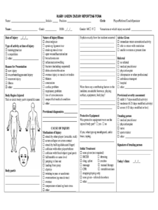 Injury Report Form Fill Online Printable Fillable Blank PdfFiller