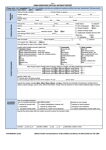 Iowa Medicaid Critical Incident Report Printable Pdf Download