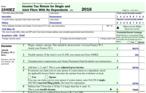 Irs 1040 Form Example Completing Form 1040 With A Us Expat 1040