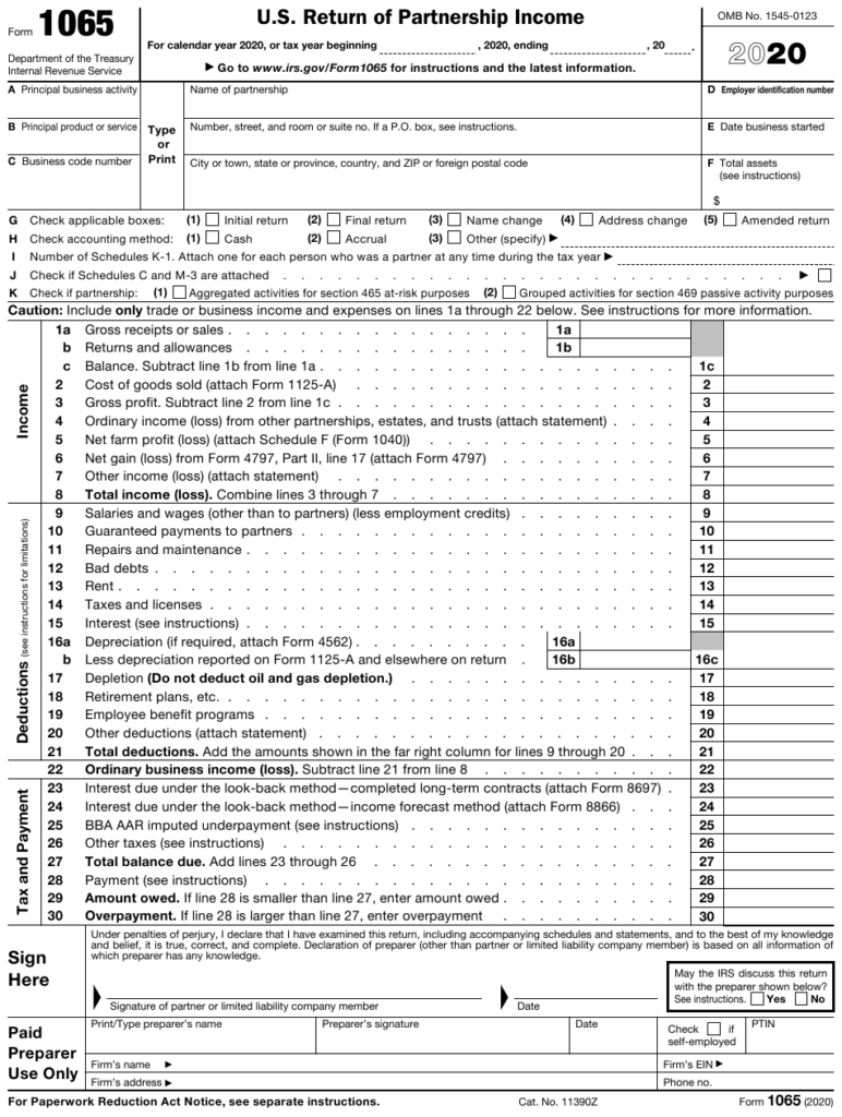 IRS Form 1065 Download Fillable PDF Or Fill Online U S Return Of 