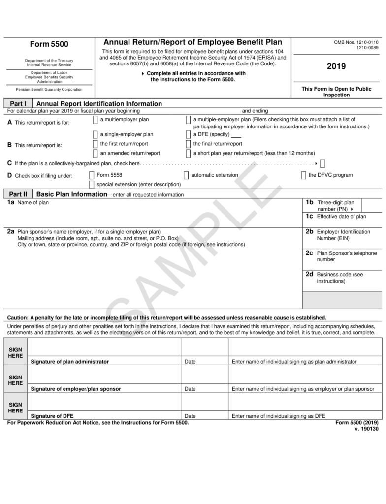 IRS Form 5500 Download Fillable PDF Or Fill Online Annual Return Report 