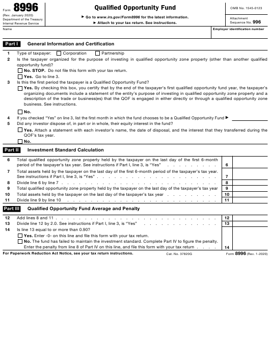 IRS Form 8996 Download Fillable PDF Or Fill Online Qualified 