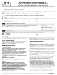 IRS Form W 13 Download Fillable PDF Or Fill Online Exstars Reporting