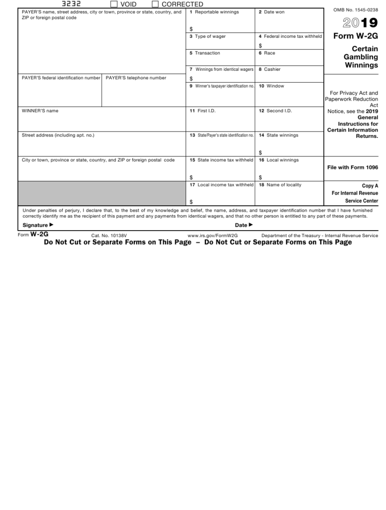 IRS Form W 2G Download Fillable PDF Or Fill Online Certain Gambling 