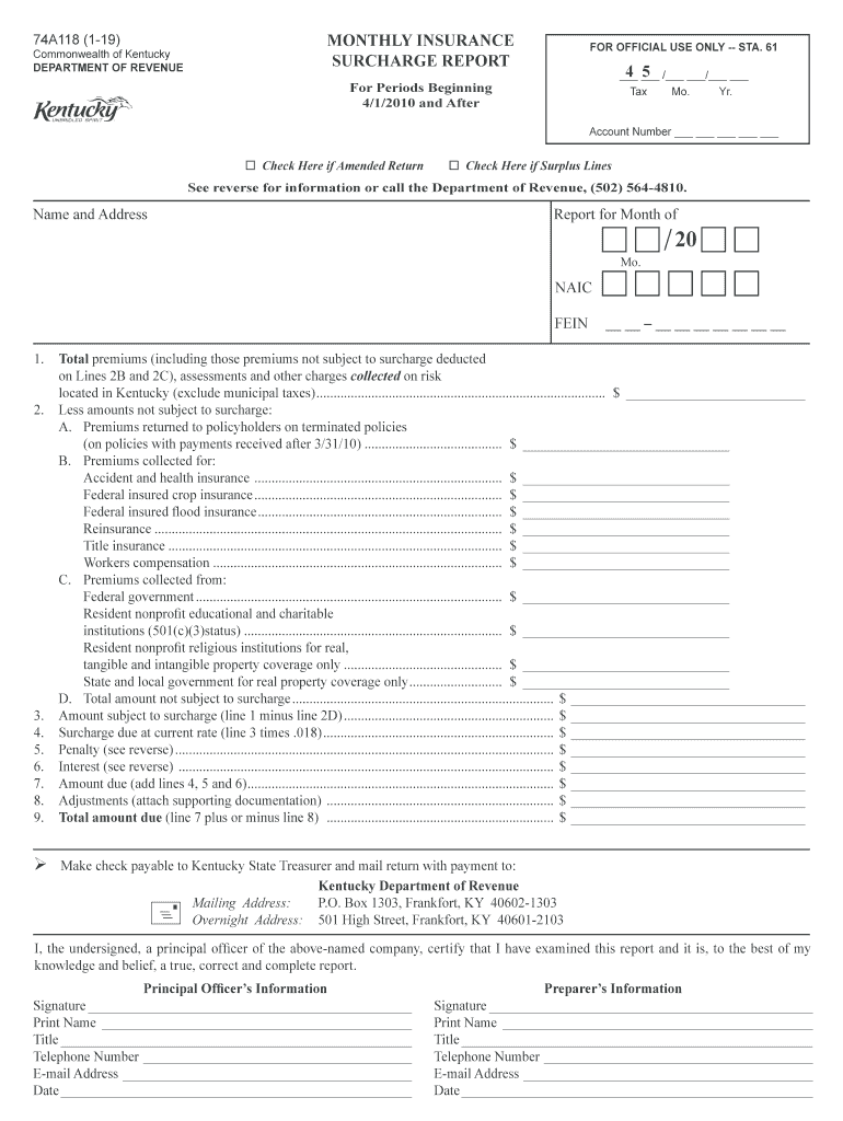 Kentucky Surcharge Fill Out And Sign Printable PDF Template SignNow