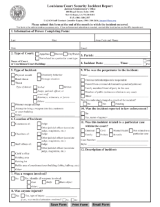 Louisiana Louisiana Court Security Incident Report Download Fillable