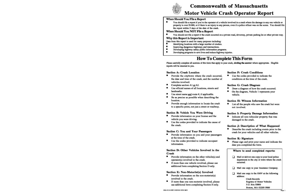 McFinn Insurance Agency Inc MA RMV Crash Report