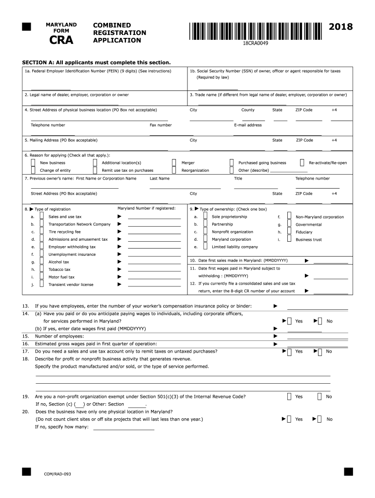 MD Comptroller CRA 2018 Fill Out Tax Template Online US Legal Forms
