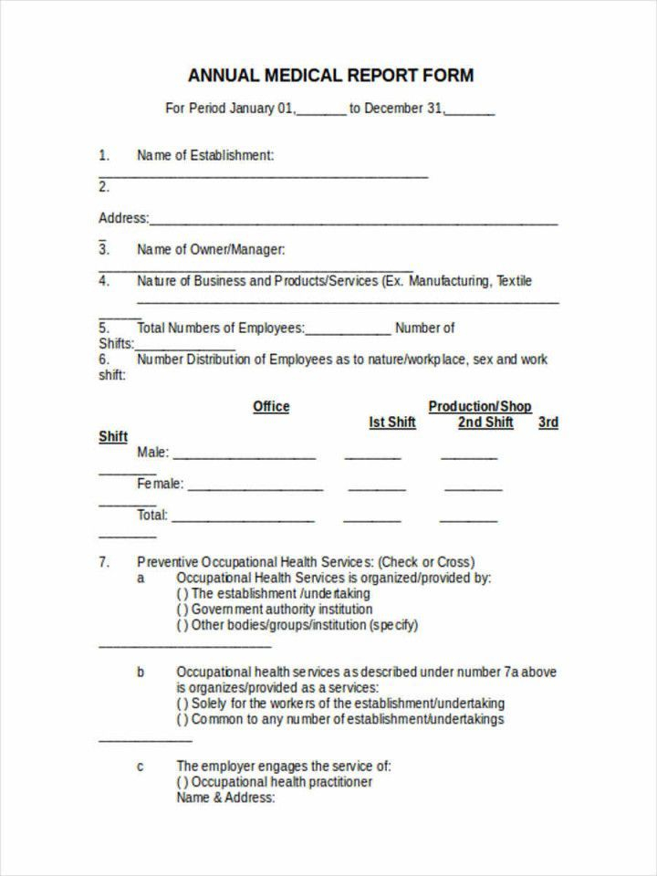 Medical Report Form Medical Form Incident Report Form