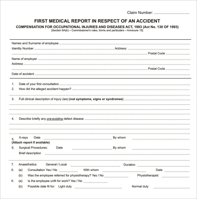 Medical Report Template Doc 5 TEMPLATES EXAMPLE TEMPLATES EXAMPLE