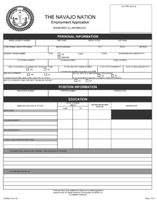 Navajo Nation Employment Fill Online Printable Fillable Blank