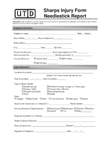 Needle Stick Injury Form Fill Out And Sign Printable PDF Template