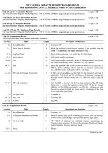 New Jersey Diskette Format Requirements For Reporting Annual Federal