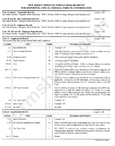 New Jersey Diskette Format Requirements For Reporting Annual Federal