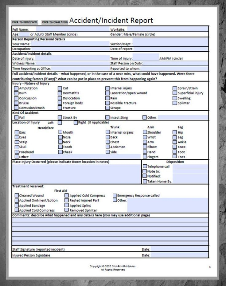 NEW Work Accident Incident Report Form Template Editable Downloadable 