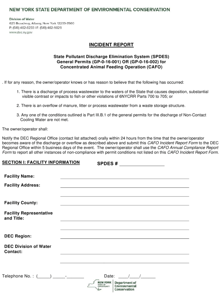 New York Incident Report Form Download Printable PDF Templateroller