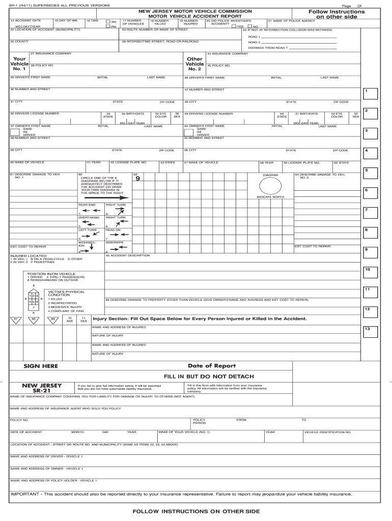 Nj Sr1 Fill Online Printable Fillable Blank PdfFiller