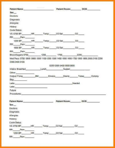 Nursing Handoff Report Template Report Template Progress Report 