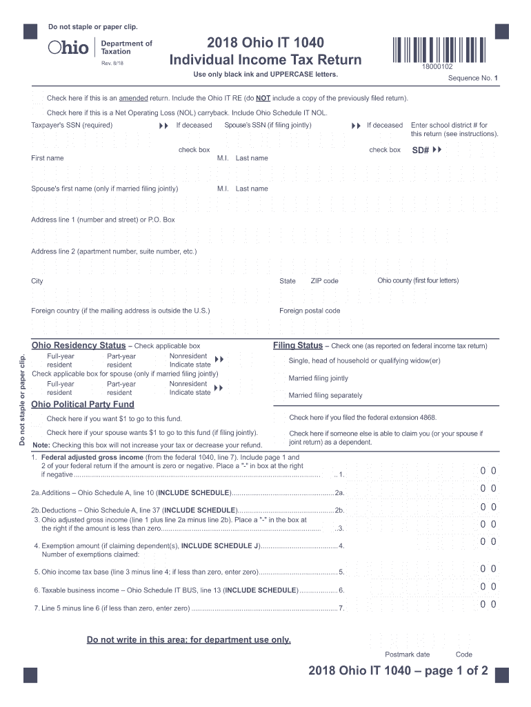 Ohio State Tax Forms Printable Fill Out And Sign Printable PDF 