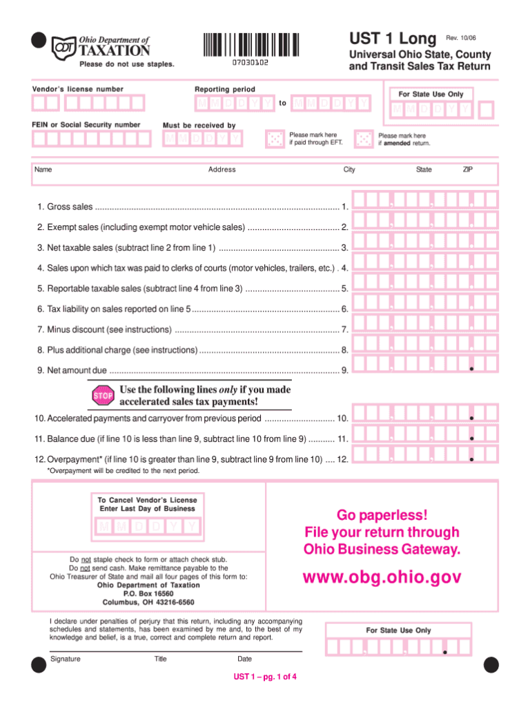 Ohio Sales Tax Reporting Forms