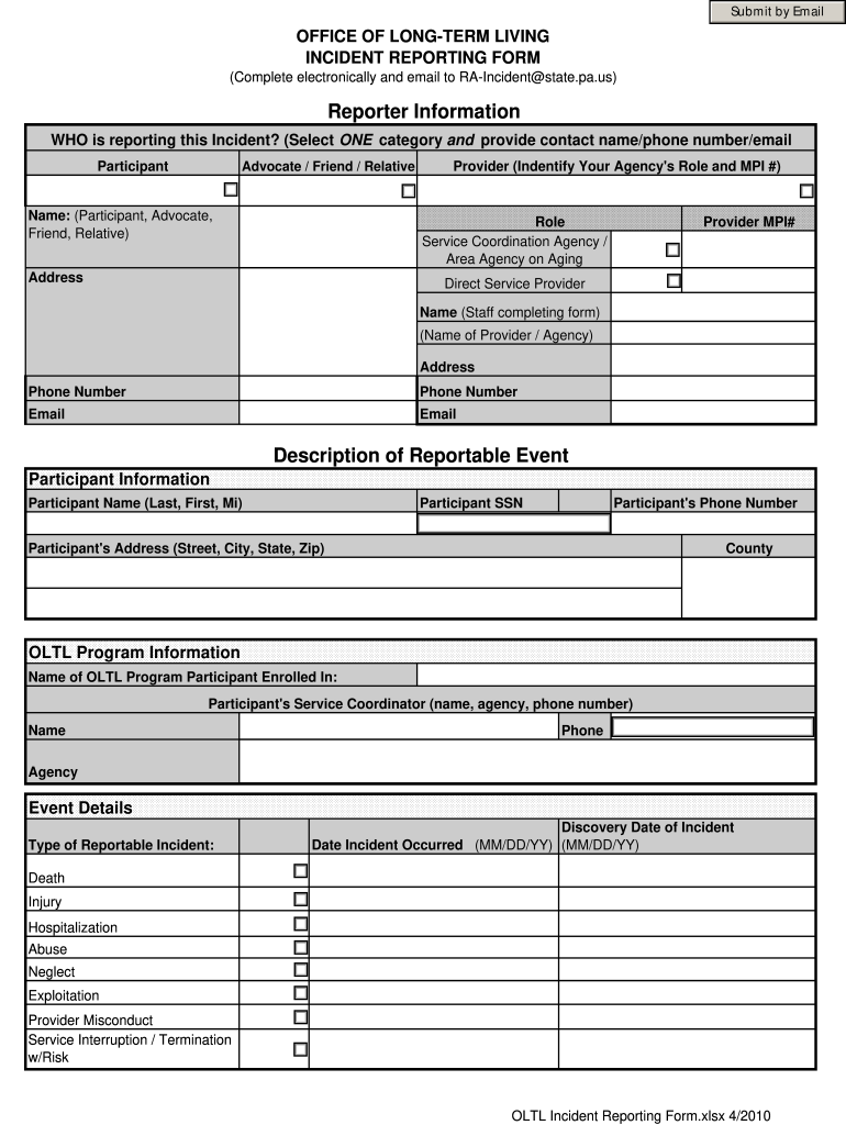 Oltl Incident Report Form Pa Fill Out And Sign Printable PDF Template 