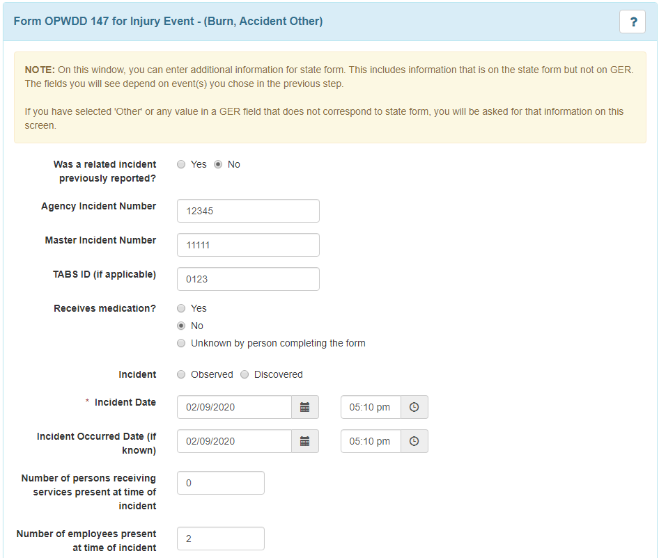 OPWDD Incident Reporting Forms New York