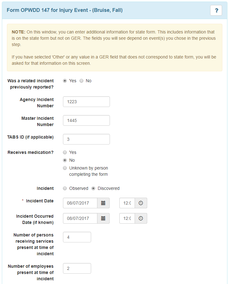 OPWDD Incident Reporting Forms New York