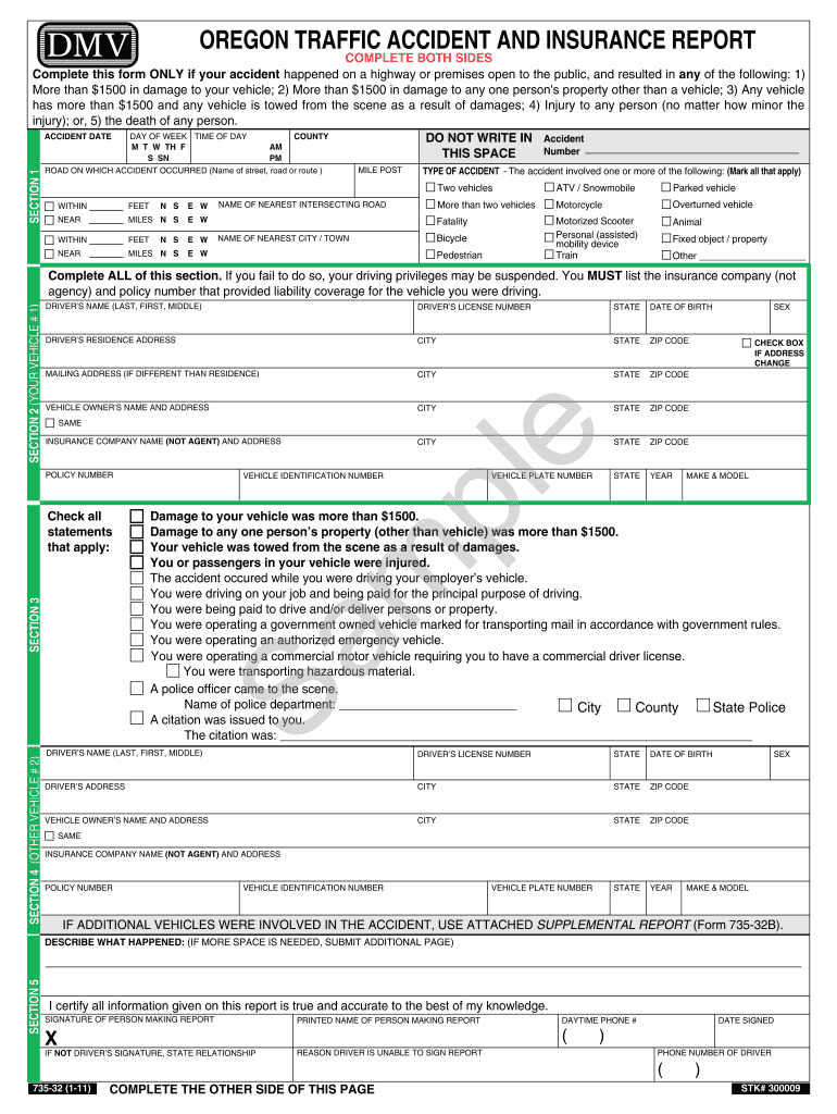 Oregon Dmv Online Accident Report Form Fill Out And Sign Printable