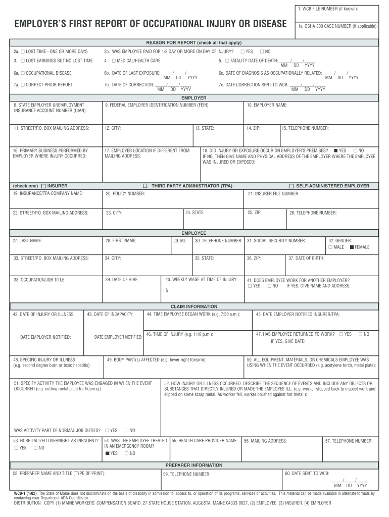 Osha First Report Of Injury Fillable Form Fill Out And Sign Printable