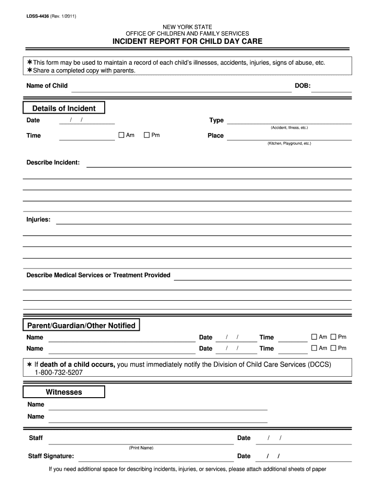 Ocfs Incident Report Form ReportForm net