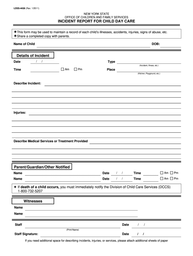 Ocfs Incident Report Form ReportForm