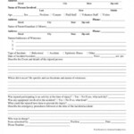 Printable Accident Report Form Template Addictionary Auto Accident