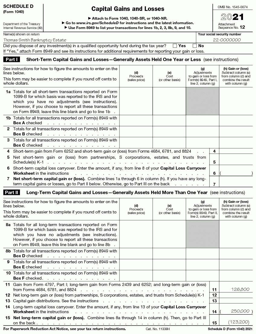 Publication 908 02 2021 Bankruptcy Tax Guide Internal Revenue Service