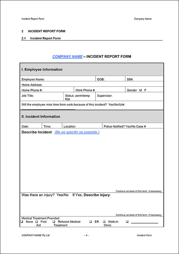 Safety Plan Template Digital Documents Direct