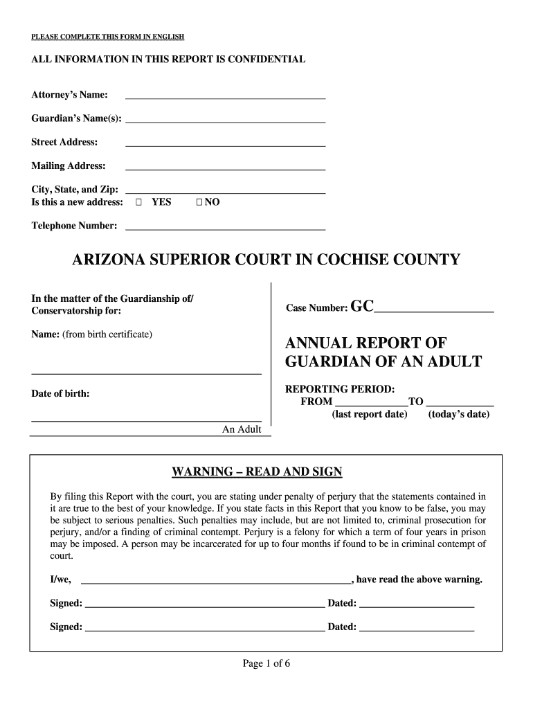 Sample Guardianship Annual Report Fill Out And Sign Printable PDF 