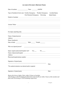 Sample Incident accident Report Form In Word And Pdf Formats