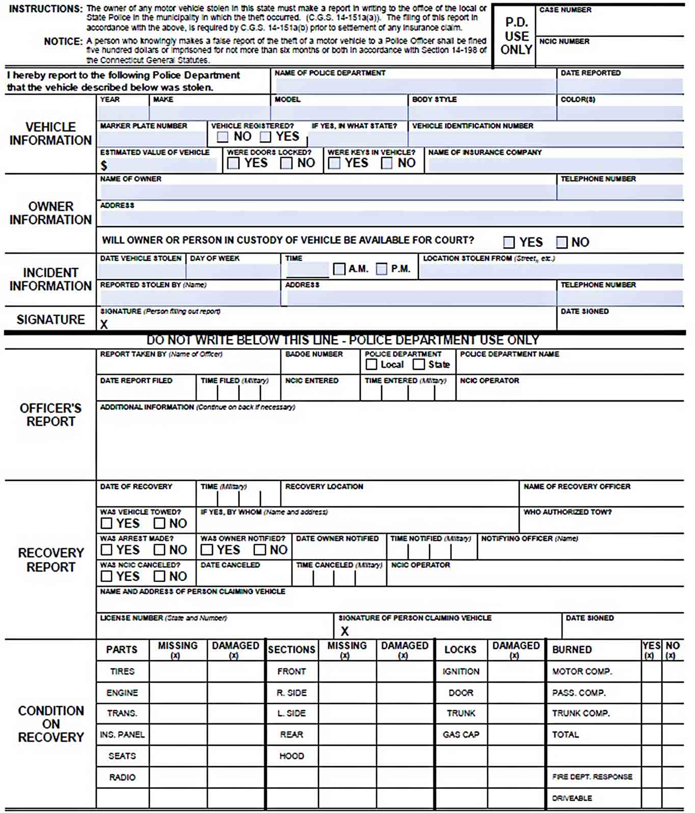 Sample Police Report Template Will Work Template Business