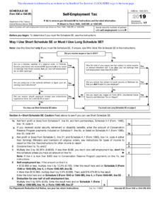 Schedule SE Form 1040 Self Employment Tax Fill And Sign Printable